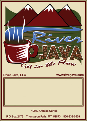 River Java Coffee Package Label